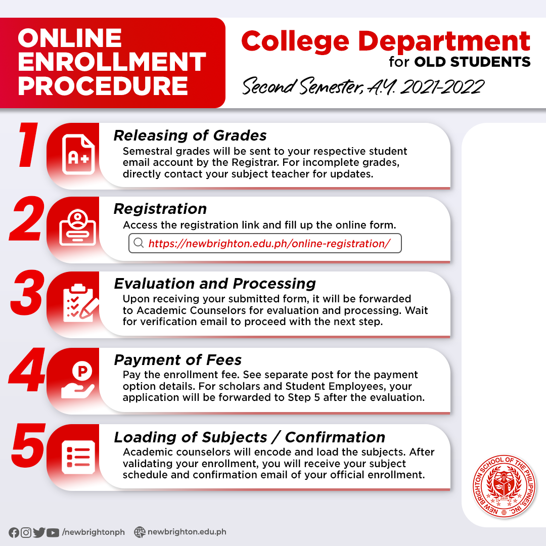 Online Enrollment Procedure - College
